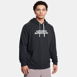 Under Armour Rival Fleece Textured Glitch Hoodie Black White