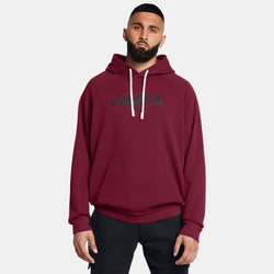 Under Armour Rival Fleece Textured Glitch Hoodie Cardinal Black