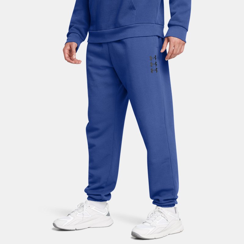 Under Armour Rival Fleece Textured Sliced 'N Diced Pants Tech Blue Black