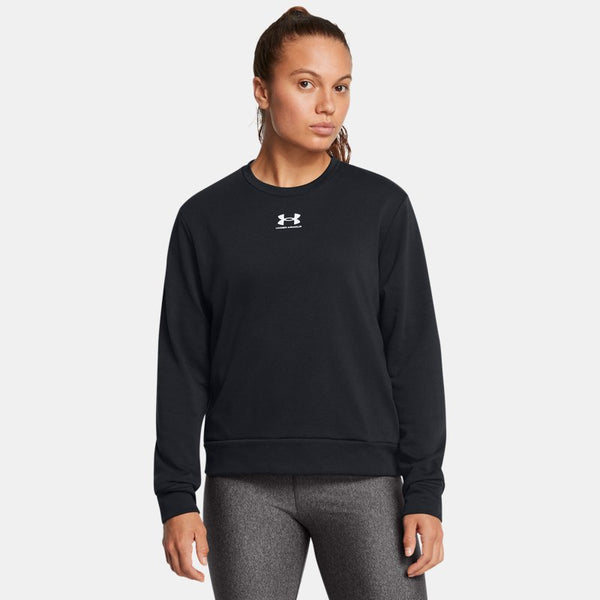 Under Armour Rival Terry Crew Black White