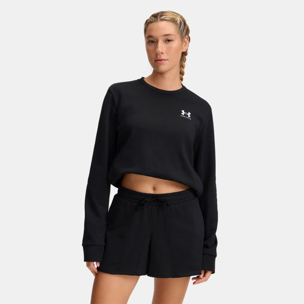 Under Armour Rival Terry Crew Black White