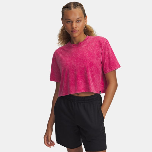 Under Armour Rival Wash Short Sleeve Shaded Fuchsia Black Shaded Fuchsia