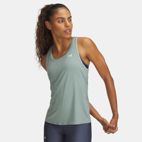 Under Armour Tech™ Knockout Tank Silica Green White