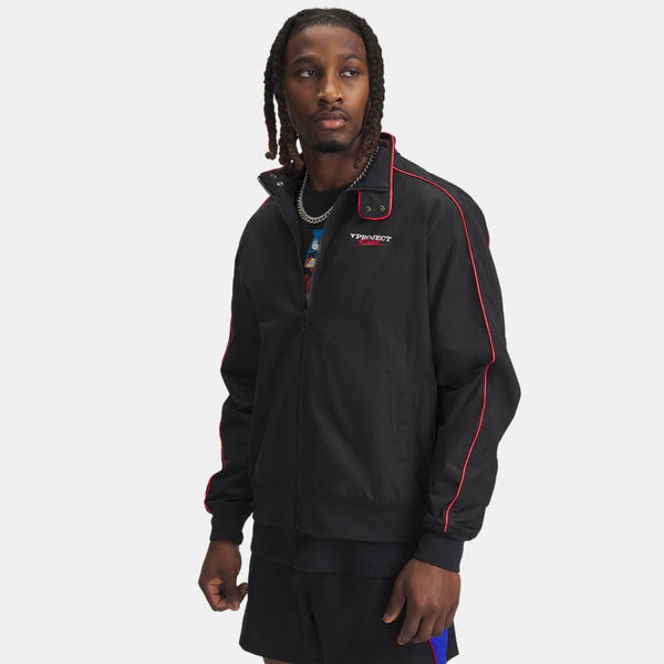 Under Armour Project Rock Warmup Jacket Black Racer Red White