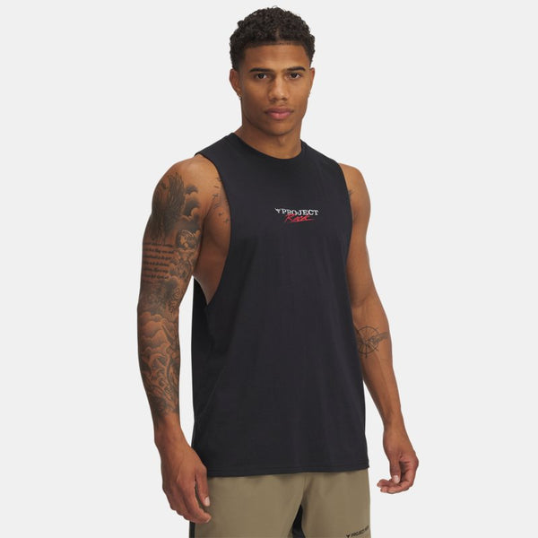 Under Armour Project Rock Tank Black White Racer Red