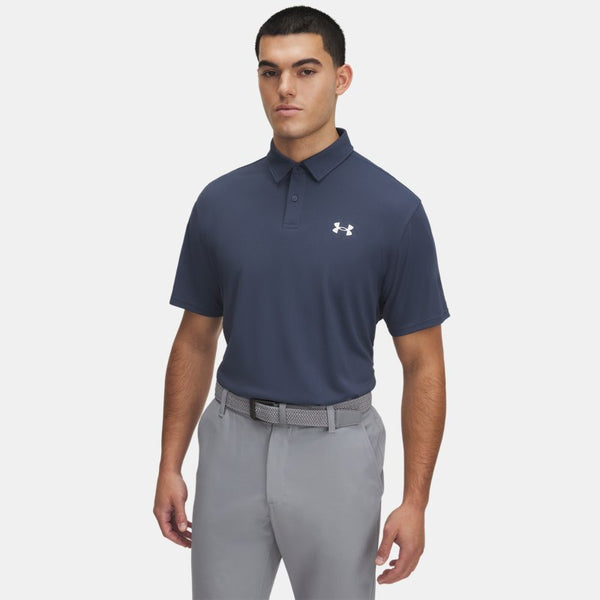 Under Armour Tee To Green Pique Polo Downpour Gray White