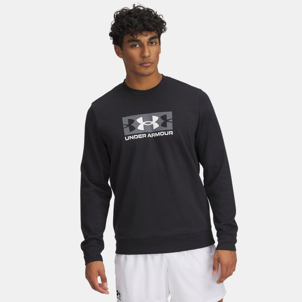 Under Armour Rival Terry Logo Crew Black Castlerock White