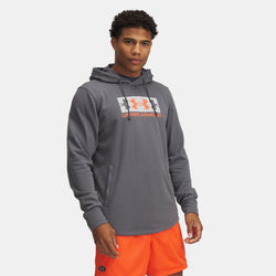 Under Armour Rival Terry Logo Hoodie Castlerock Mod Gray Fire