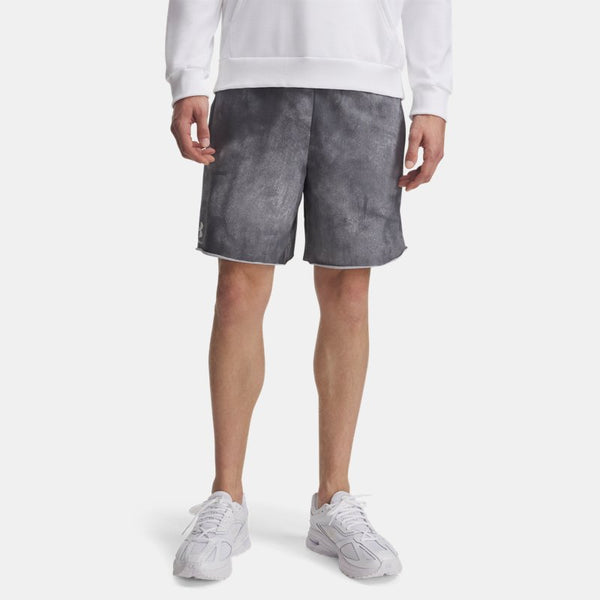 Under Armour Rival Terry Printed " Shorts Castlerock Onyx White