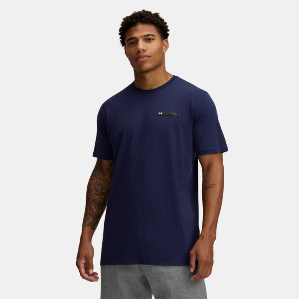 Under Armour Strip Logo Short Sleeve Midnight Navy Black