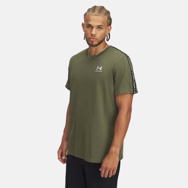 Under Armour Icon Heavyweight Taping T-Shirt Marine OD Green White