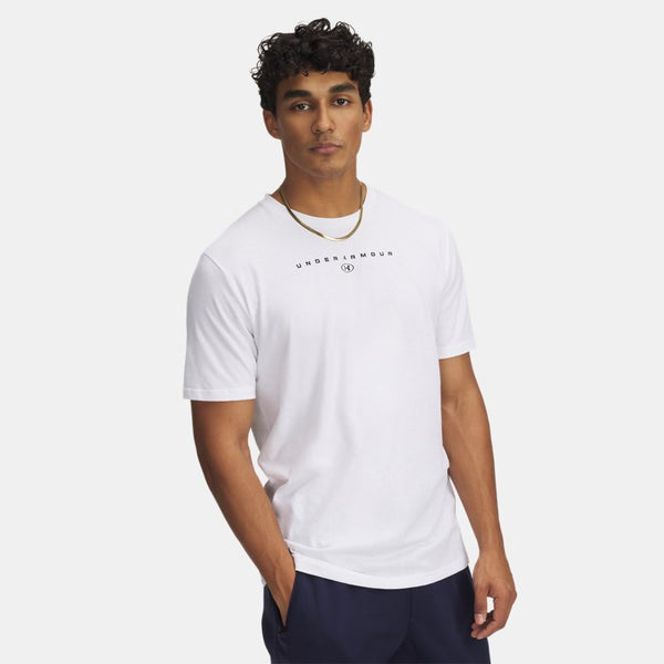 Under Armour Stacked Logo Short Sleeve White Black