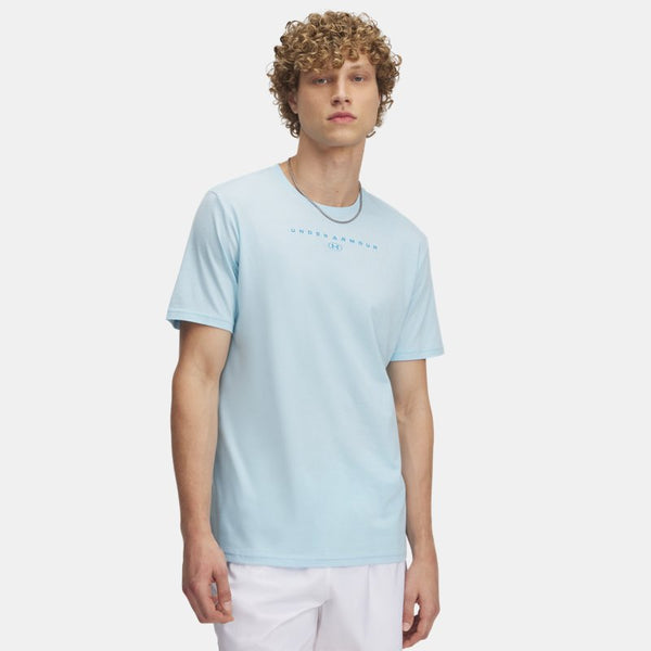 Under Armour Stacked Logo Short Sleeve Stream Ether Blue