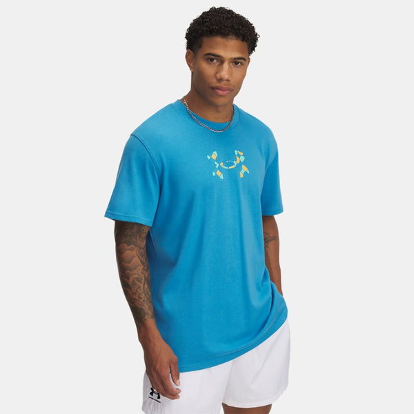 Under Armour Holiday Heavyweight Short Sleeve Ether Blue Midnight Navy Noble Gold