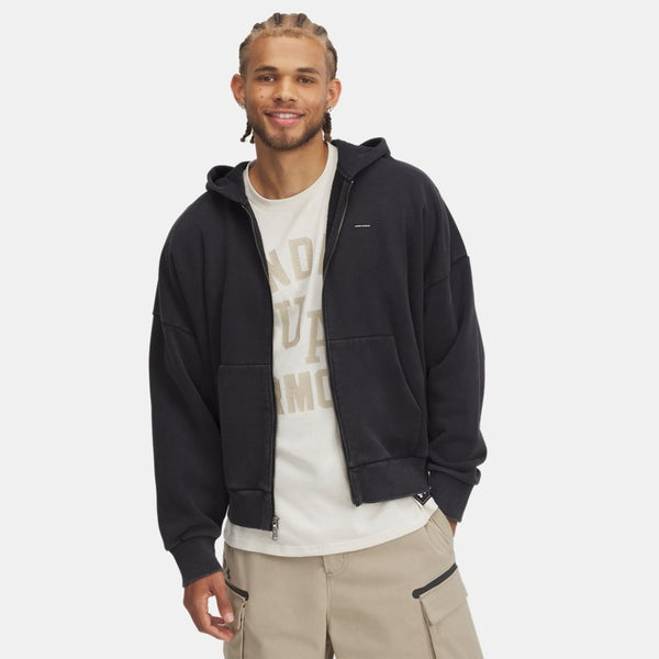 Under Armour Icon Heavyweight Fleece Wash Full-Zip Black White