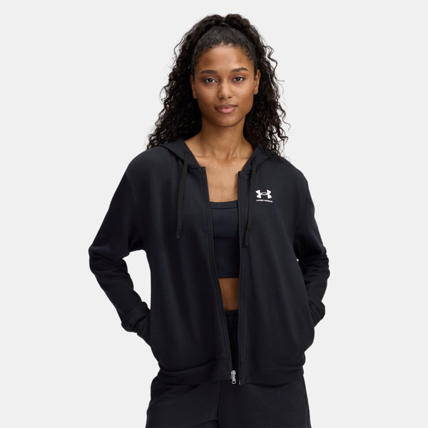 Under Armour Rival Terry Full Zip Black White