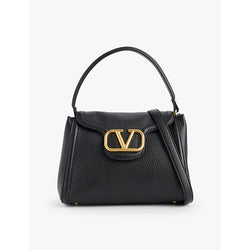 Valentino Garavani Brand-plaque leather top-handle bag