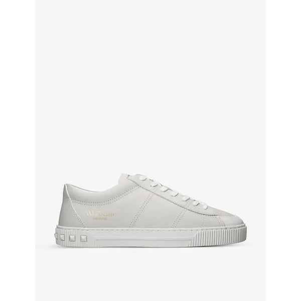 Valentino Garavani City Planet rockstud-embossed leather low-top trainers