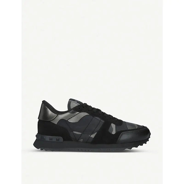 Valentino Garavani Full leather camouflage-print leather trainers | Valentino Garavani