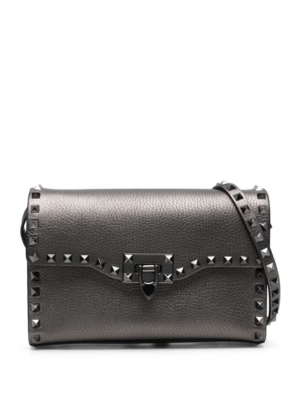 Valentino Garavani Rockstud Small Laminated Leather Shoulder Bag