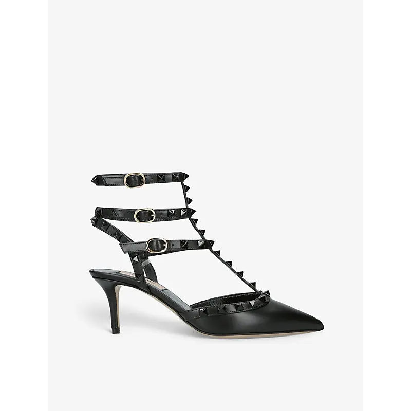 Valentino Garavani Rockstud stud-embellished leather heeled courts