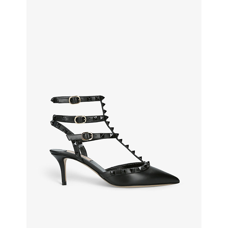 Valentino Garavani Rockstud stud-embellished leather heeled courts | LYBSTORE