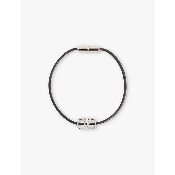 Valentino Garavani VLOGO branded-charm cord bracelet | LYBSTORE