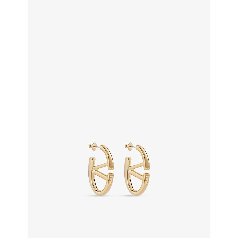 Valentino Garavani VLOGO gold-tone metal hoop earrings