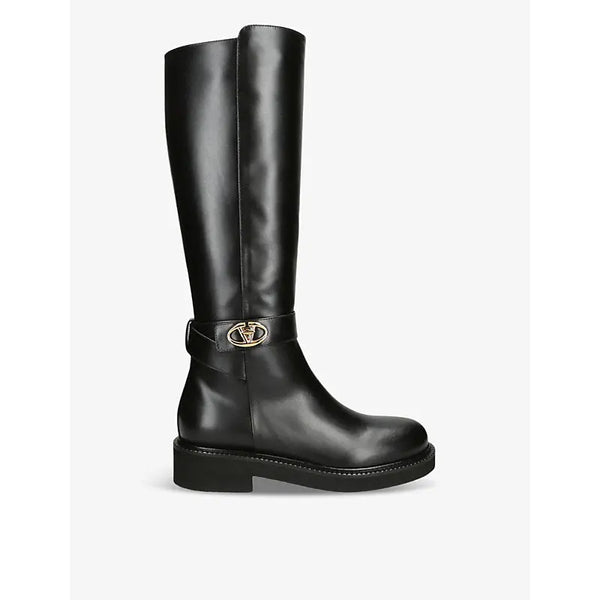 Valentino Garavani VLogo Locker Hi 40 leather heeled knee-high boots