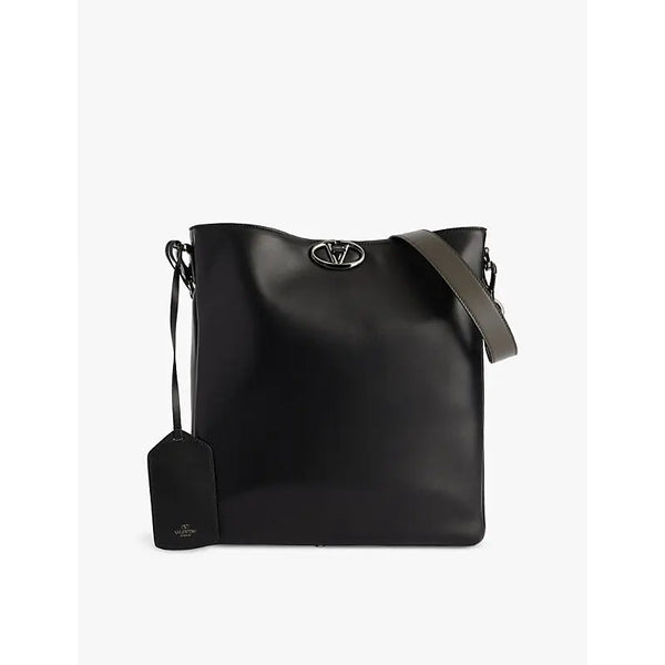 Valentino Garavani Vlogo Bold Flat leather messenger bag | Valentino Garavani