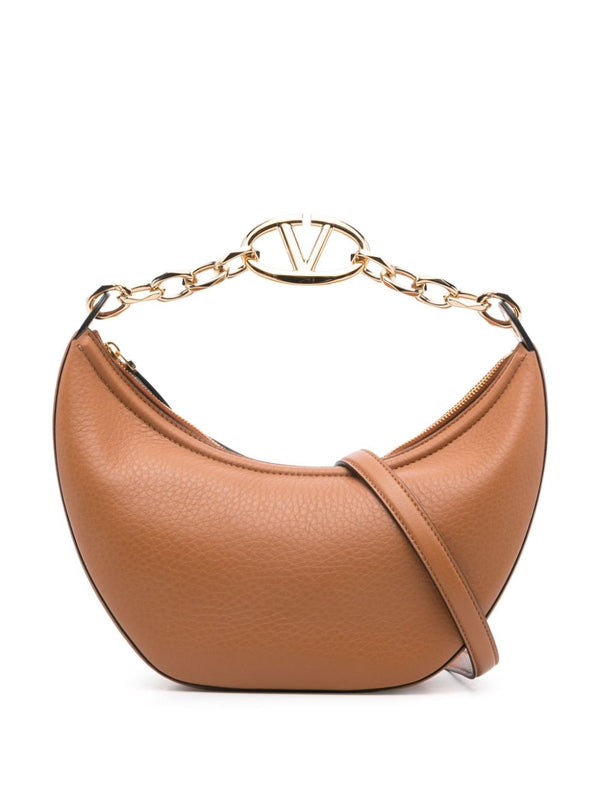 Valentino Garavani Vlogo Moon Small Leather Hobo Bag