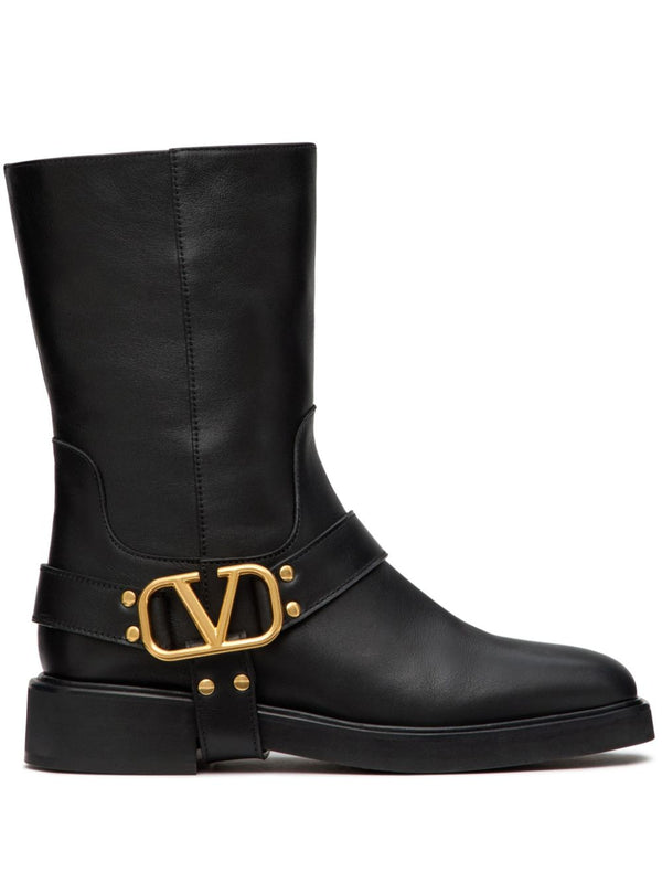 Valentino Garavani Vlogo Signature Leather Boots