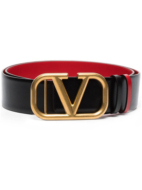 Valentino Garavani Vlogo Signature Leather Reversible Belt