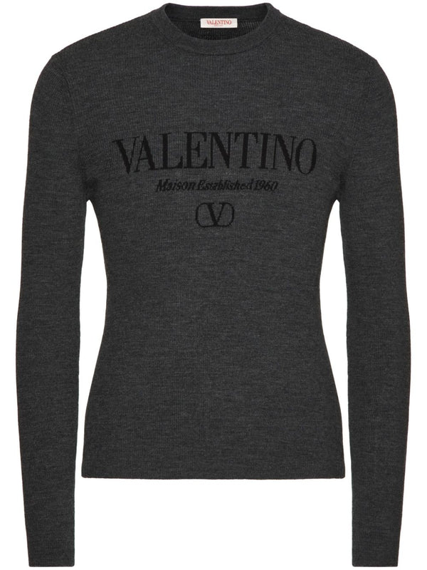 Valentino Logo Wool Crewneck Sweater