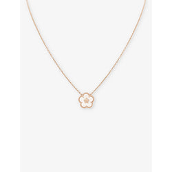 Van Cleef & Arpels Lucky Spring plum blossom 18ct rose-gold and mother-of-pearl pendant necklace