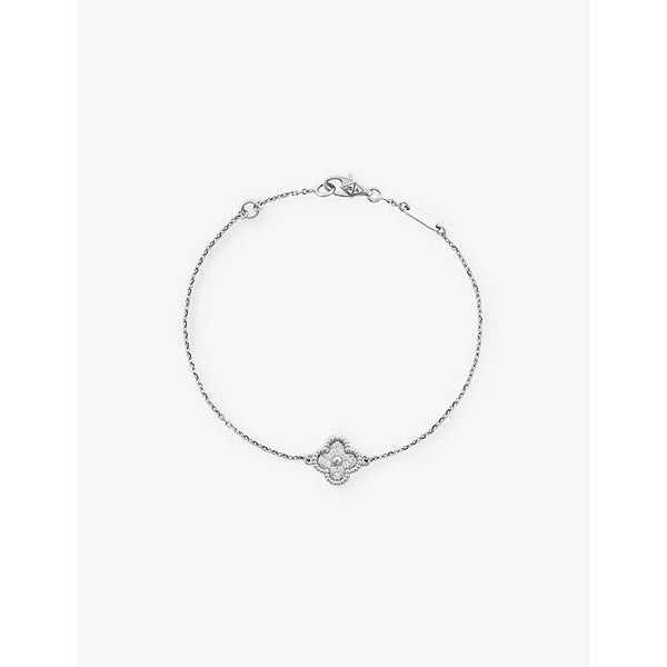 Van Cleef & Arpels Sweet Alhambra white-gold and 0.08ct diamond bracelet