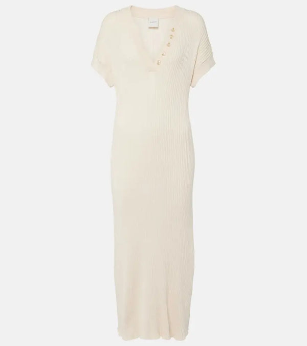 Varley Aria ribbed-knit cotton jersey midi dress | LYBSTORE