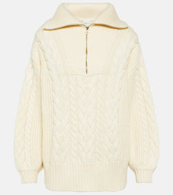 Varley Daria cable-knit half-zip sweater