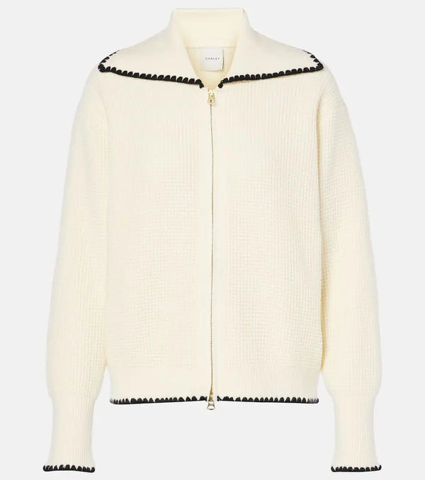 Varley Sibley waffle-knit zip-up cardigan