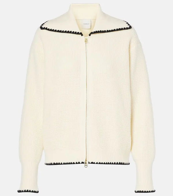 Varley Sibley waffle-knit zip-up cardigan | LYBSTORE