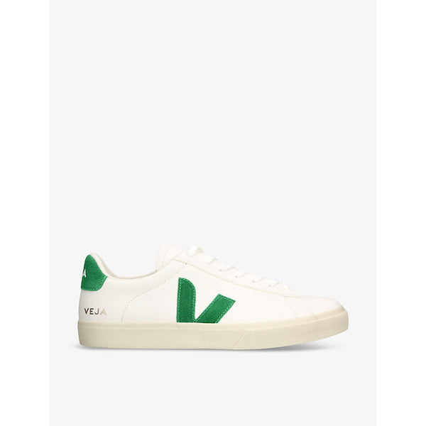 Mens Veja Men's Campo logo-embroidered leather low-top trainers