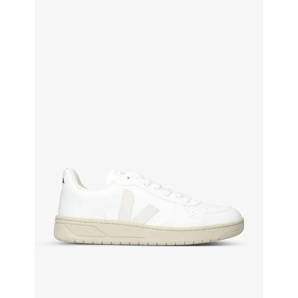 Veja V-10 logo-embroidered leather low-top trainers | Veja