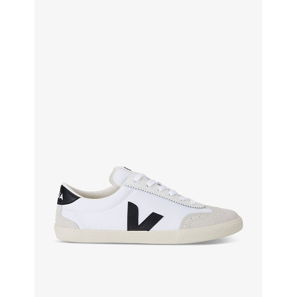 Mens Veja Men's Volley logo-embroidered canvas low-top trainers