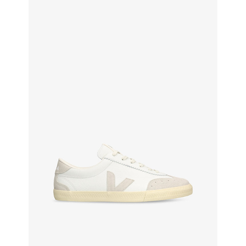 Veja Volley logo-embroidered leather low-top trainers