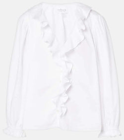 Velvet Cinthia ruffled cotton poplin blouse | LYBSTORE