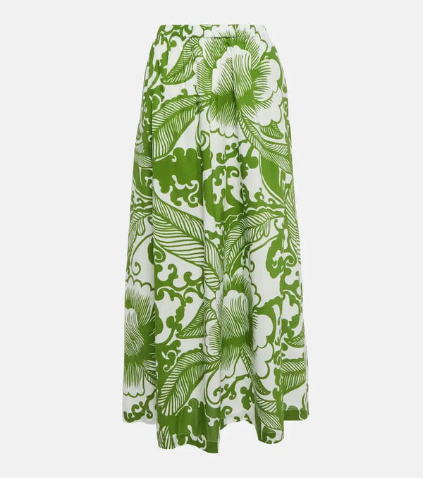 Velvet Juliana printed cotton maxi skirt | LYBSTORE