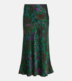 Velvet Kaiya printed satin midi skirt | LYBSTORE