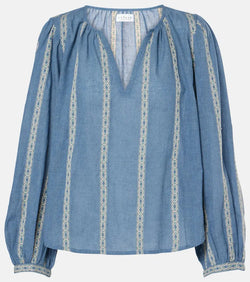 Velvet Raylee jacquard cotton-blend blouse | LYBSTORE