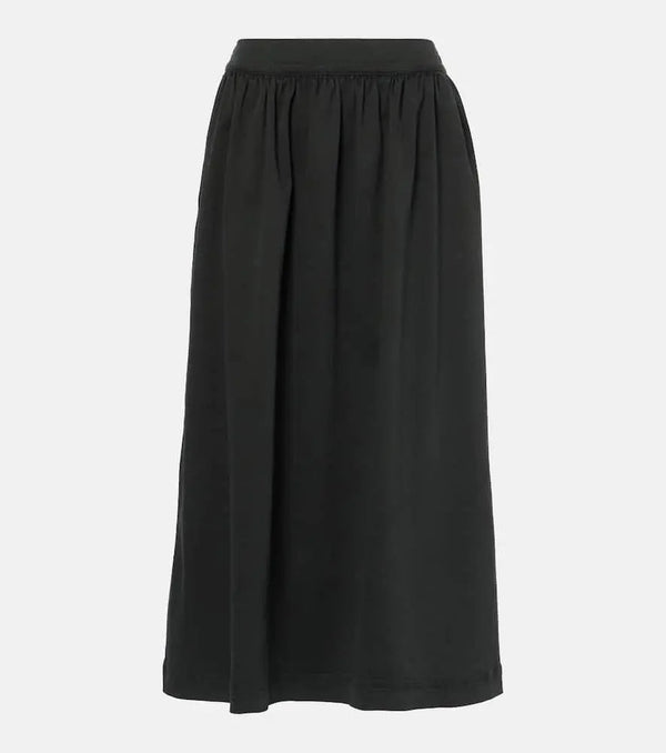 Velvet Sophia cotton-blend twill midi skirt | LYBSTORE