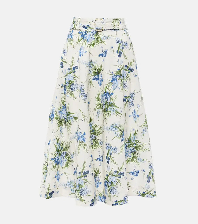 Veronica Beard Arwen floral cotton midi skirt | LYBSTORE